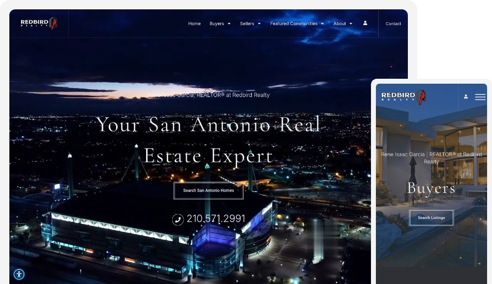 René Isaac Garcia custom website highlighting listings and MLS search features